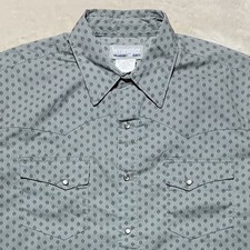 Wrangler Rancher Pearl Snap Shirt Men s XL Short Sleeve Geometric Western Cowboy