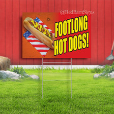 FOOT LONG Hot Dog sausage fair food carnival Indoor Outdoor Yard Sign with metal