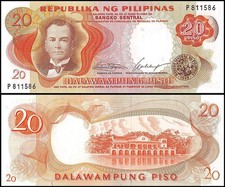 Philippines 20 Piso, 1969 ND, P-145a, UNC