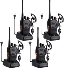 Long Range 100 Mile Walkie Talkie Two Way Radio Charge Headset Waterproof 4 PACK
