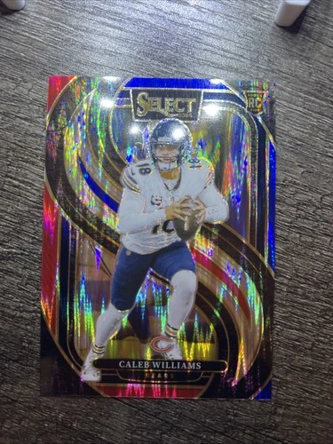 2024 Panini Select Premier Level Caleb Williams #114 Red & Blue Shock Prizm (RC)