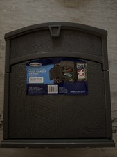 Suncast Hose Hanger Cabinet Wall Mount Brown Resin 150 ft w/ Storage – New