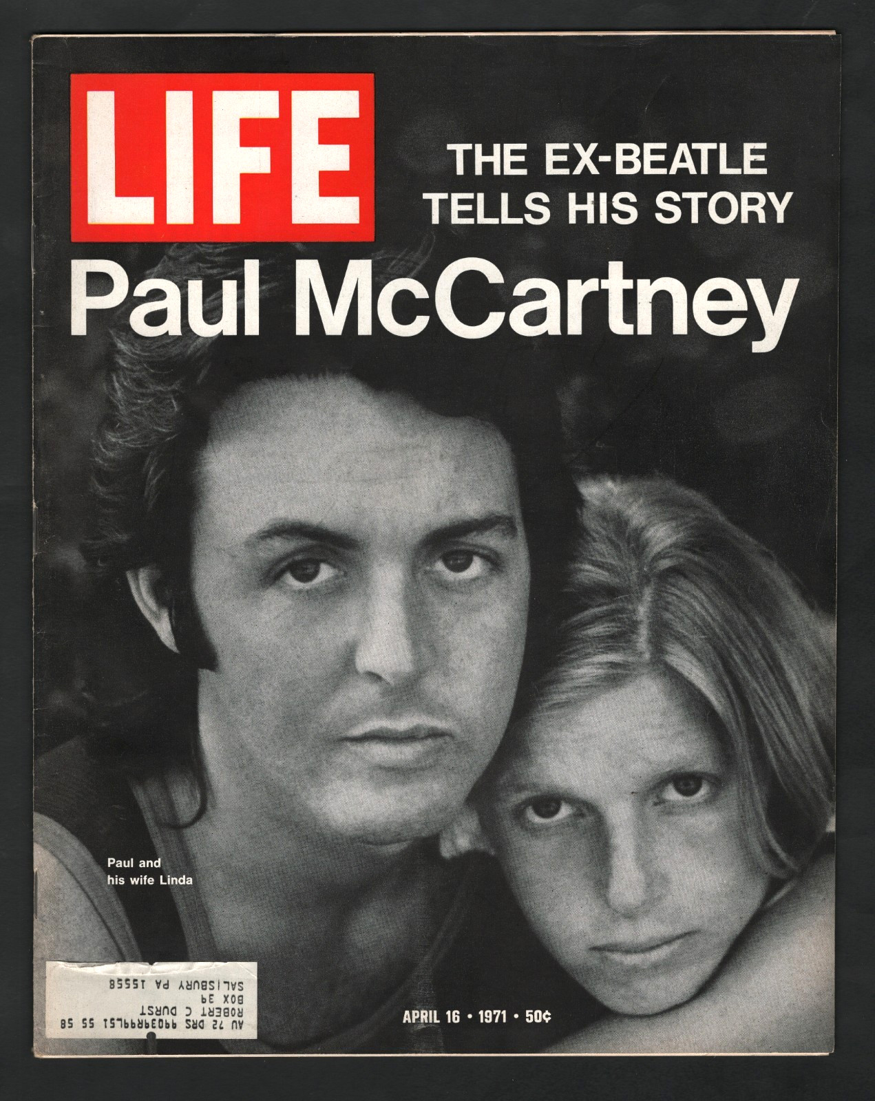 April 16, 1971 Life Magazine – Paul & Linda McCartney Cover  A1844