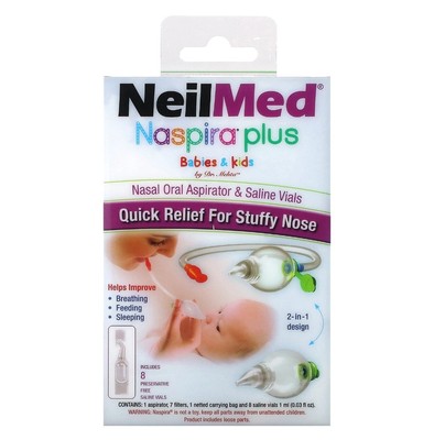 Naspira Plus, Nasal Oral Aspirator & Saline Vials, 17 Piece Set Exp:09-2026