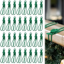 32 Pcs Green Christmas Garland Ties Christmas Garland Hanger Reusable Silicon...
