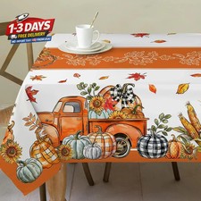 Fall Square Tablecloth 52x52 Inches, Fall Decorations for Home  Pumpkins Water