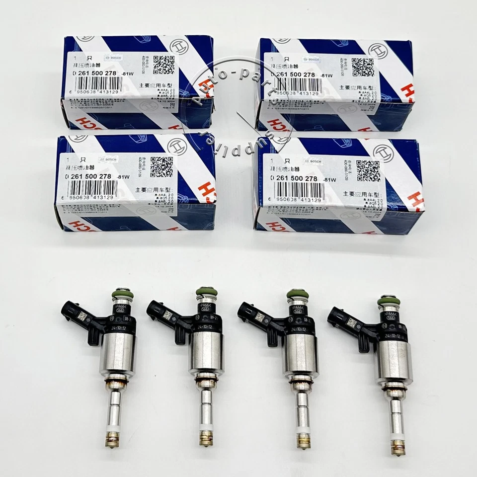 4x 06H906036AE BOSCH OEM Juego de inyectores de combustible para AUDI A3 A4 A5 Q5 TT Quattro 2.0T Foto 2 de 4