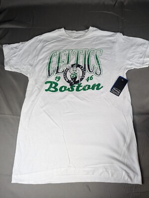 Boston Celtics Shirt Mens Medium White Established 1946 Stadium Essentials NWT