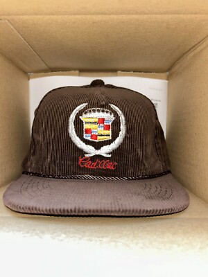 Cadillac Vintage 1980's Brown Adjustable Snapback Corduroy Cap