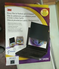 3M PF14.1 Notebook and LCD Monitor 14.1in Privacy Filter Black Widescreen - NEW 