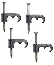 100x Black Cable Clips for Twin Coax WF65 / CT65 / CT63 - Satellite Sky+ Freesat