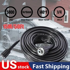 50 FT High Pressure Washer Hose 5800 PSI M22-14MM Power Washer Extension Hose