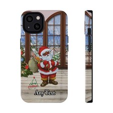 Christmas Black Santa Claus with presents Dual Layer Impact-Resistant Phone Case