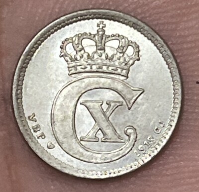 DENMARK 1918 VBP GJ 10 ORE SCARCE SILVER HIGH GRANDE VERY DENMARK 1918 VBP GJ 10 ORE SCARCE SILVER HIGH GRANDE VERY