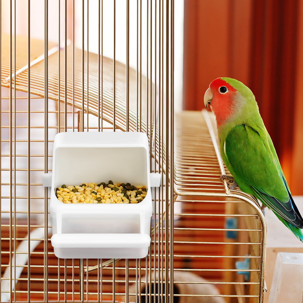 PRETYZOOM 2pcs Stainless Steel Parrot Feeder Cups With Clips - Large Capacity Bird Cage Bowls - View #11