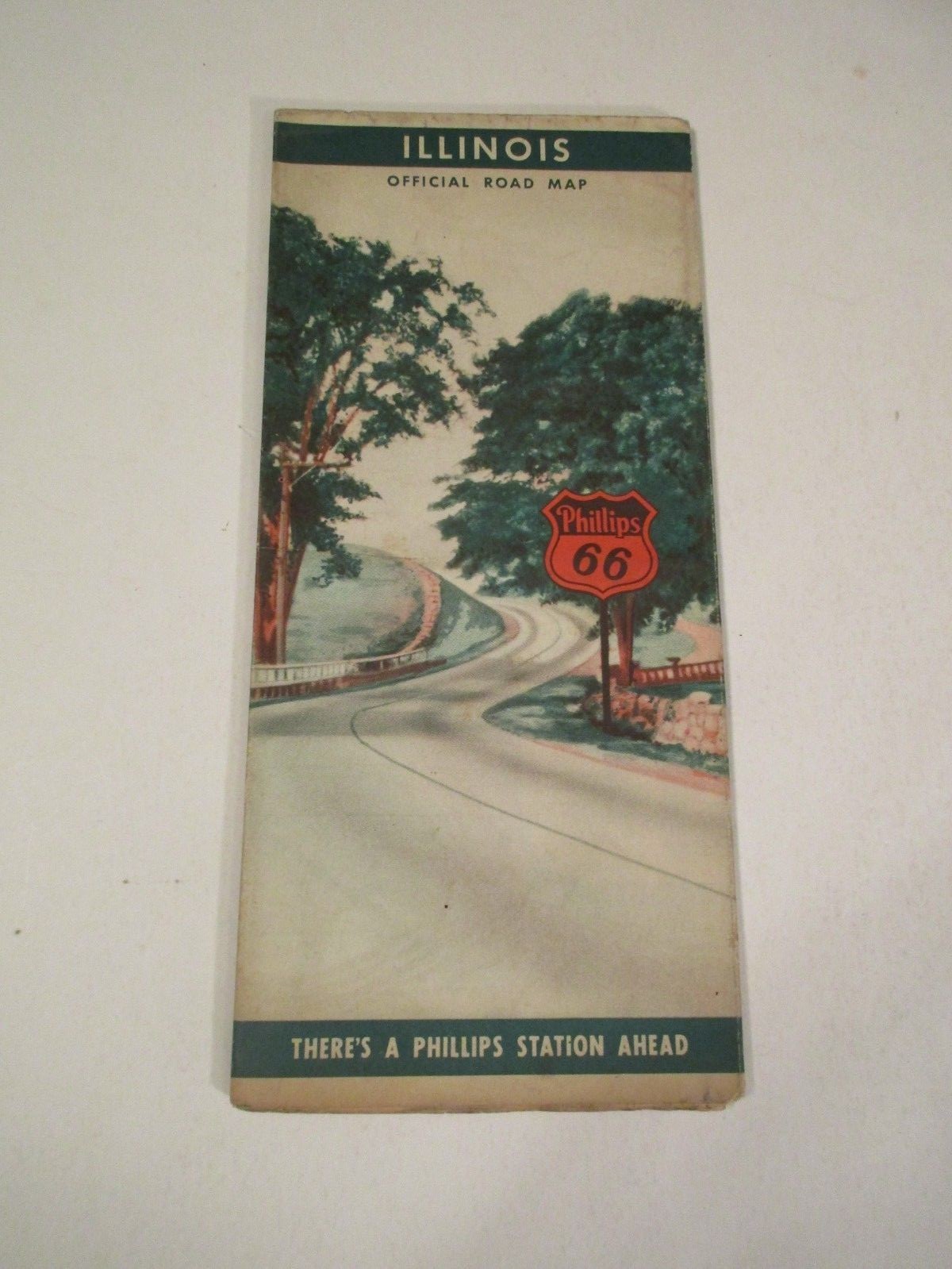 Vintage Phillips 66 Illinois Oil Gas Service Station Travel Road Map