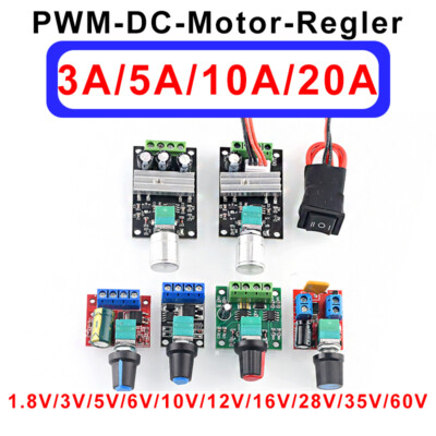 PWM 1.8V 3V 5V 6V~60 VDC Spannungs Motor Drehzahl LED Voltage Speed Controller