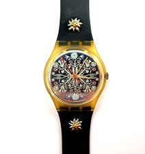 NEW VINTAGE Swatch Watch BERGSTRUSSLI GZ105 with Case 1987 by Jean Robert