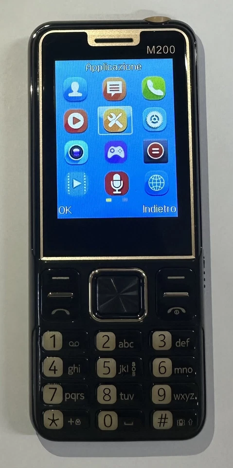 M200 Telefono Anziani 2G Vibrazione Dual Sim Torcia Radio Fm Lingua ITA 3600mAh - Immagine 2 di 2