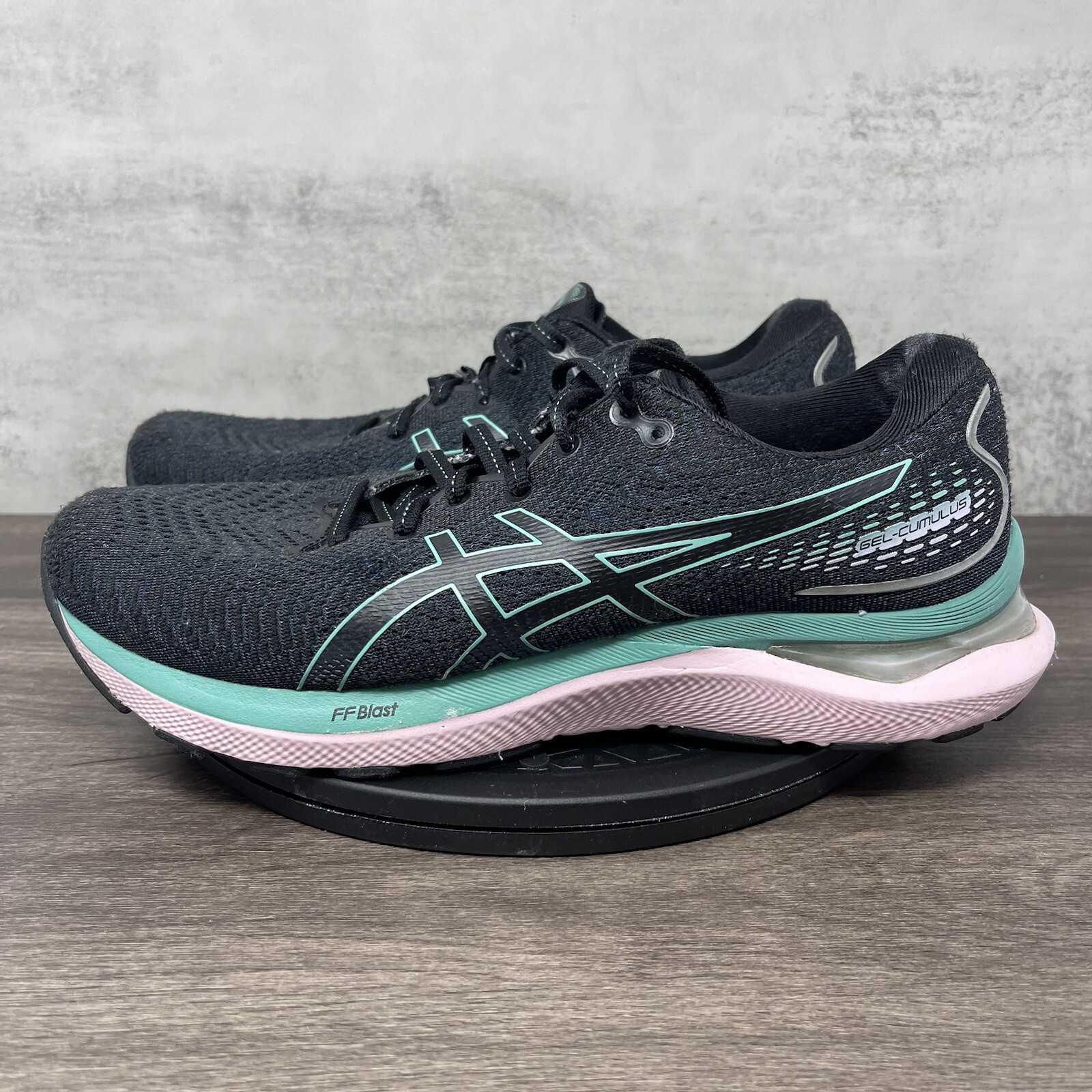 Asics Gel Cumulus 24 Womens Running Shoes Pink Green Black Low