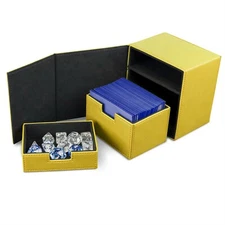 BCW Yellow Leatherette Deck Box Vault LX Hold 100 Sleeved Topload Gaming Cards