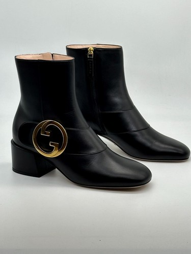 Gucci Rubia Entrelazada GG Medallón Logotipo Botines al Tobillo Tacones $1390 - Imagen 11 de 17