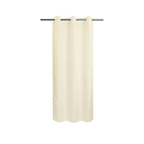 Stall Size No Hook Shower Curtain Soft Microfiber - 36x72(Small Stall) Cream - Picture 1 of 7
