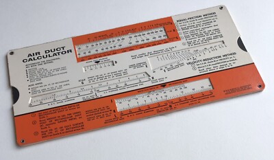 Vintage TAPPAN Air Conditioning Duct Calculator Slide Rule 1974 USA