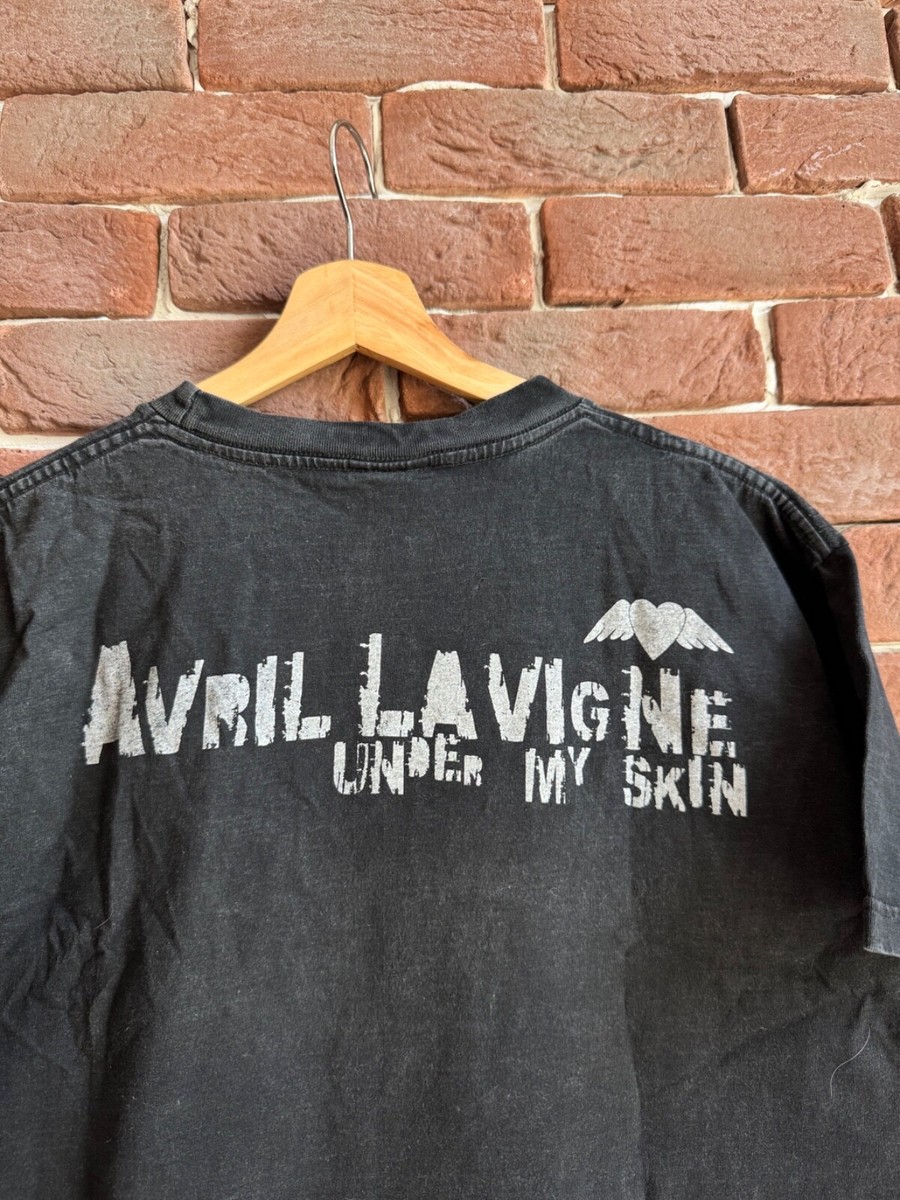 Avril Lavigne Vintage 00s Y2K Tour Band Tee Rare Pop Rock L Black