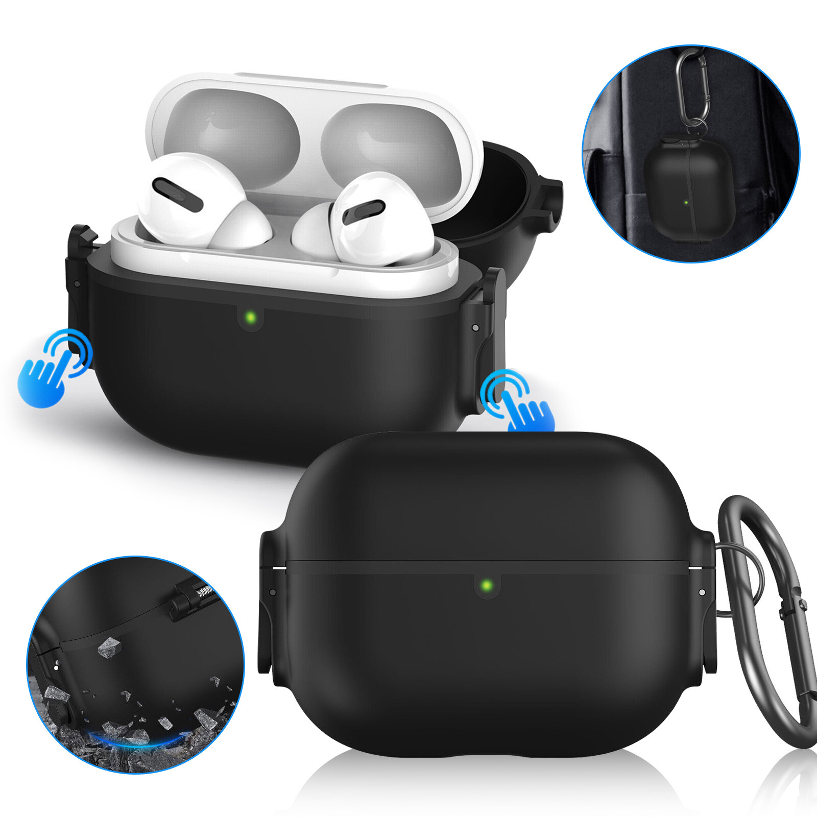Shockproof AirPods Pro Case with Keychain – Protective Cover-image