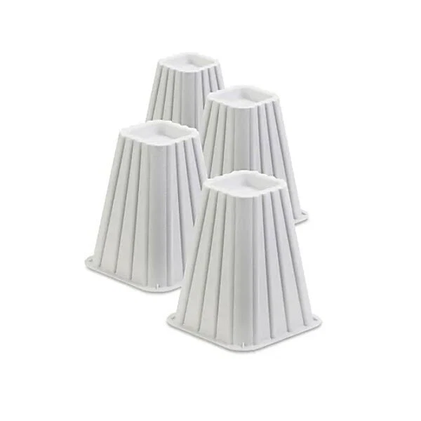Risers de cama Honey-Can-Do, 7 1/4", branco, conjunto de capacidade de 4 a 300 lb por riser - Imagem 3 de 4