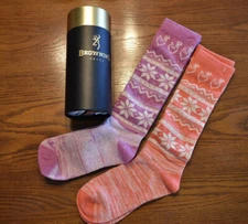 Browning Ladies Mossy Oak Shotgun Shell Gift Socks 2 pack Size Medium (6-10)