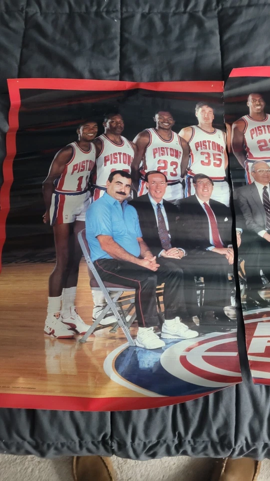 Vintage Detroit Pistons 89-90 Mcdonald's 2-sided Poster Set of 3 NBA Bad Boys  - Image 4 of 4