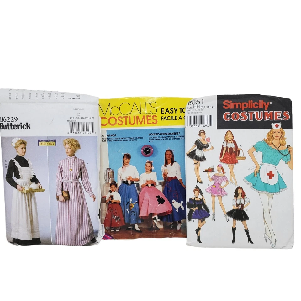 Vtg Sewing Patterns 60's 70's 80s Children Costumes Women Home Decor Dolls Cut - Image 2 of 4