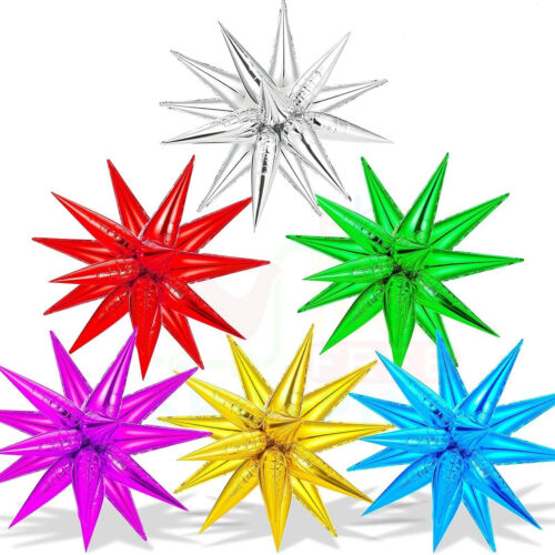 StarBurst Star Explosion Spike Foil Balloons Cone Foil Balloon Xmas Party Decor - Picture 2 of 14
