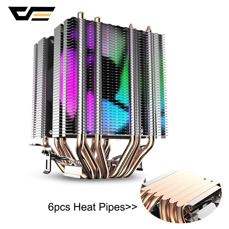 Aigo L6 CPU Cooling 6 Heatpipes Twin-tower Heatsink Fan 3pin CPU fast Cooler