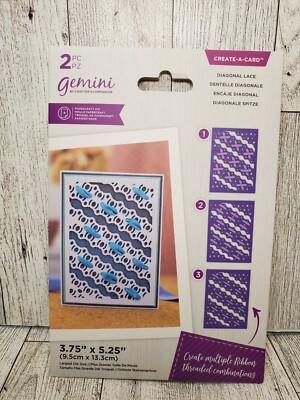 CC3 Crafter's Companion Diagonal Lace Ribbon Threading Create A Card die New