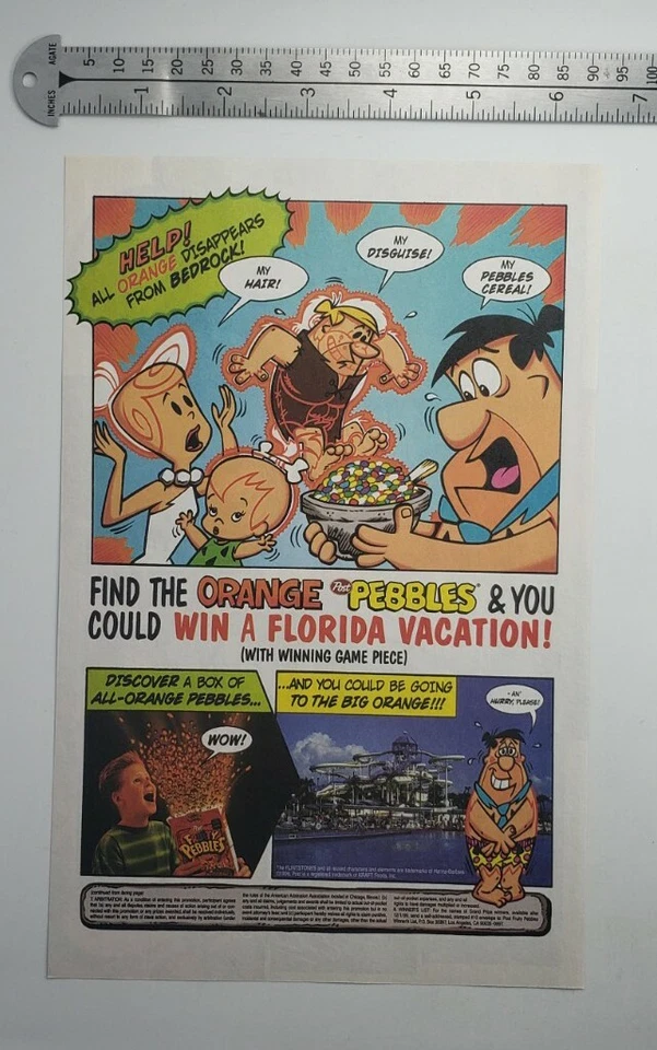 Vintage Fruity Pebbles RARE Print Advertisement  - Image 2 of 2