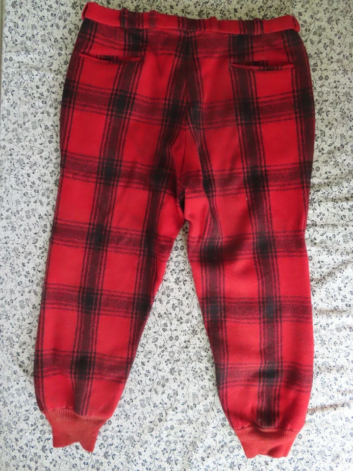 vintage Hunting lumberjack buffalo plaid sanforized wool pants (37x26.5) - Image 2 of 4