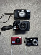 4 Cameras Red Samsung L100 Olympus Infinity Fuji Discovery Vivitar Untested