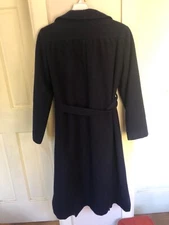 HOLT RENFREW MISS RENFREW WOMEN MAXI COAT BLUE VIRGIN WOOL BELT SZ 13