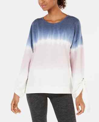 Ideology Tie-Dyed Tie-Sleeve Top Tranquility Size Medium
