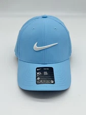 Nike Club Cap Structured Swoosh Hat Size M/L Adjustable Aquarius Blue FB5625-407