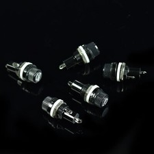 5x Panel Mounted Screw Glass Fuse Holder Black 5x20mm Car Truck Boat 12V 24V DC
