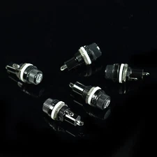 5x Panel Mounted Screw Glass Fuse Holder Black 5x20mm Car Truck Boat 12V 24V DC 