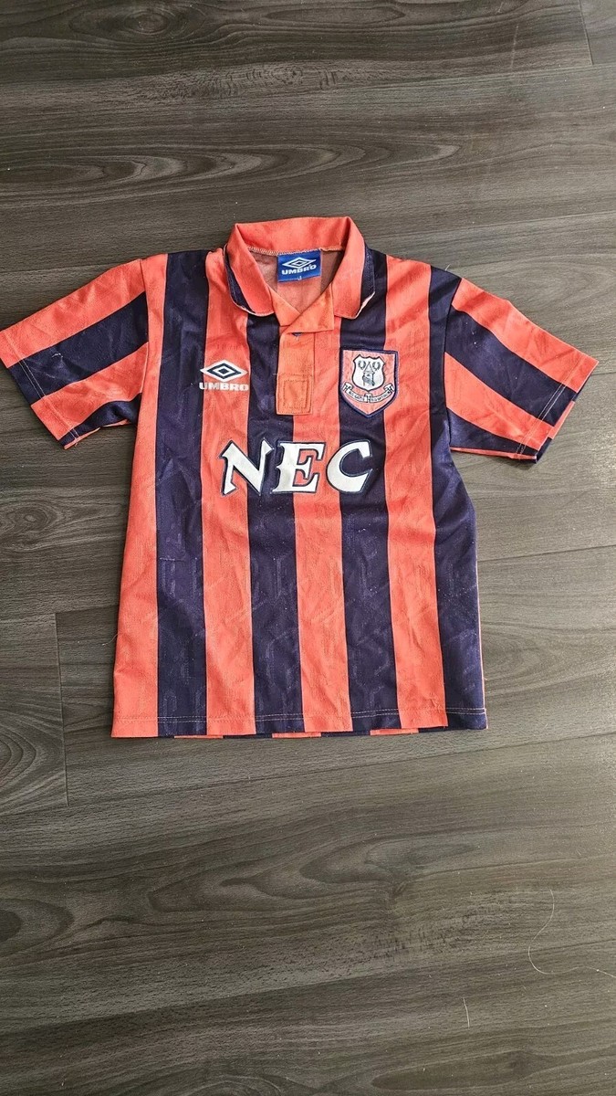 Maillot De Football Vintage Everton FC - Saison 1992-1994 - Extérieur (Away) - Taille M - Umbro, #8 Stuart