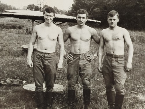 Shirtless Guys Trunks Bulge Muscle Affectionate Men Gay Interest Old Photo #45