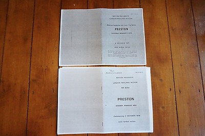 1971 & 1978 Fascimilie Preston Ankunft Abreise Fahrplan Reisehinweis