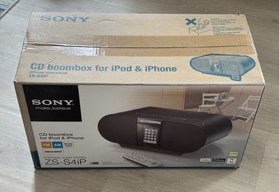 NEW Sony ZS-S4iP Boombox CD-RW Playback AM/FM Radio iPod Dock SEALED!