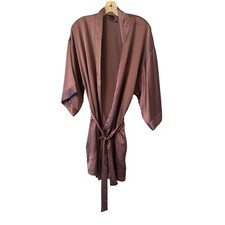 Victoria's Secret Robe Mauve Purple Satin Kimono Short Belted Loungewear M/L